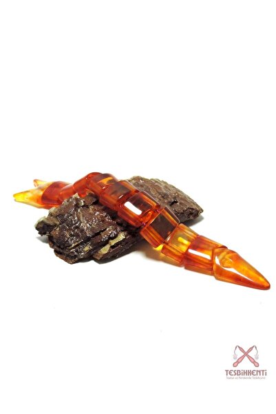 TESBİHKENTİ Mărgele de rugăciune cu pește transparent portocaliu