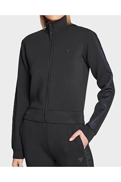 Guess New Allie Logo Şeritli Fermuarlı Sweatshirt