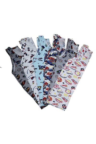 ENTAHA Tutku Boy Elastane Printed Undershirt (6 Pcs)