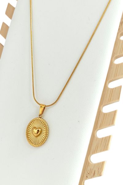 Çlk Accessories الصلب محدب القلب لوحة قلادة