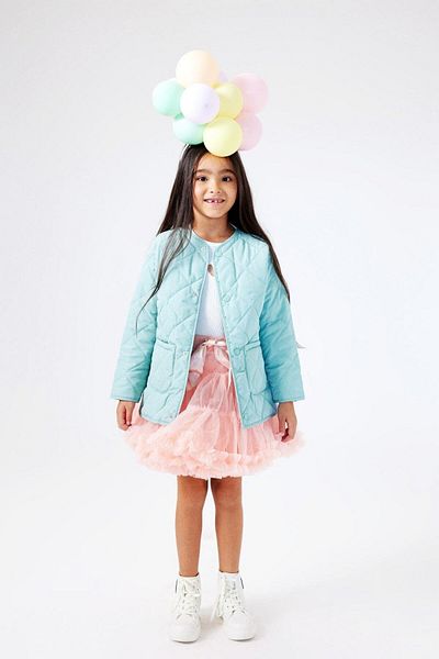 Le Mabelle Solena Mint Quilted Girl's Jacket