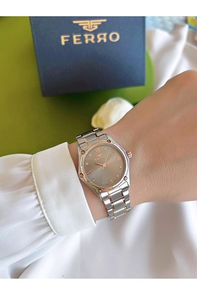 FERRO 3 Atm Water Resistant Ion Coated Women's Wristwatch and Bracelet Set - Bfl40129-X7