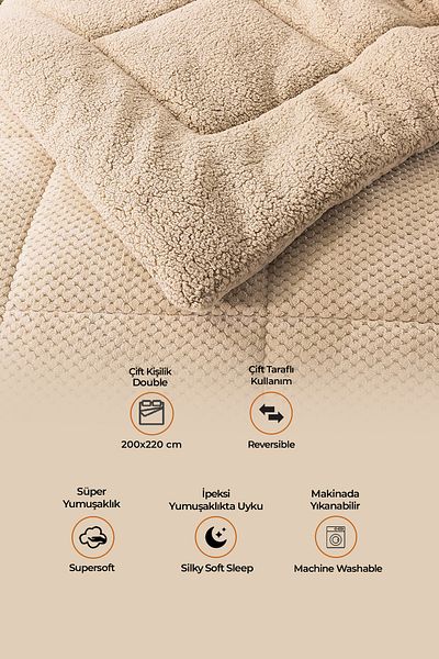 Evlen Home Collection Ultra Soft Wellsoft Plush - Double Sided Quilt, Double Size (Blanket/Quilt) 200x220 Cm Capp