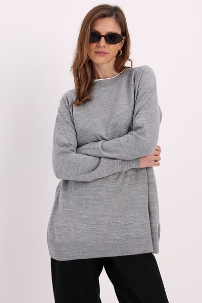 ALLDAY Ανοιχτό γκρι Basic Raglan Crew Neck πουλόβερ
