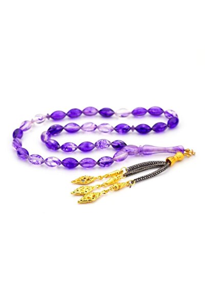 TESBİHKENTİ Mărgele de rugăciune elegante cu ciucuri violet și galben ondulat
