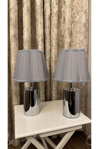 AbajurAksesuar Samara Silver Double Lampshade
