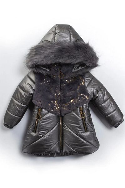 MDM Hooded Plush Quilted Coat - for Baby Girl and Child, Long Zippers and Pocket Inflatable