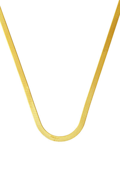 Bilezikci 4 mm Enli 14 Ayar Altın Ezme Zincir