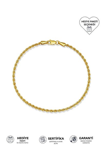 Altınkesesi 14 Ayar Altın Halat Burgu Bileklik