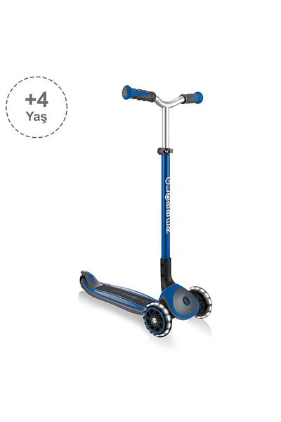 Globber Master Lighted Foldable Scooter - Navy Blue