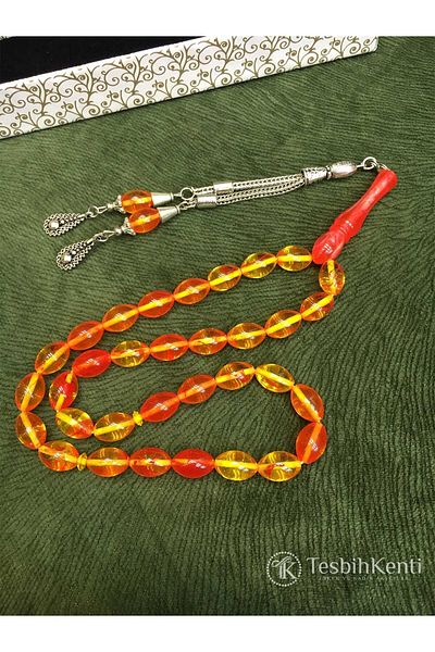 TESBİHKENTİ Mărgele de rugăciune de chihlimbar pulbere de culoare portocalie