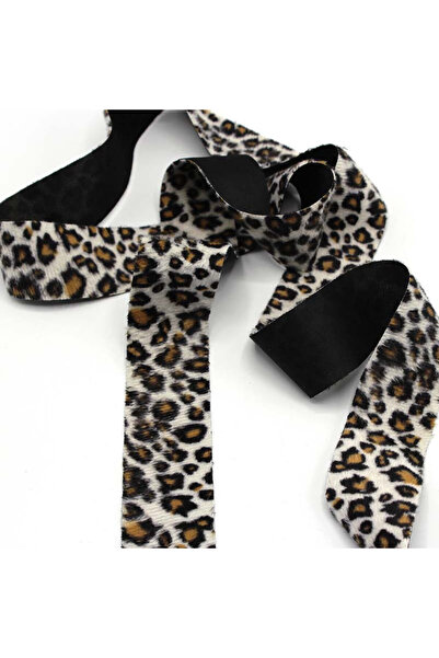Turgut Brode Kadife Kurdele Leopar Desenli 4 cm