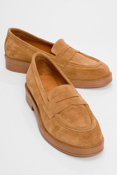 LuviShoes PLINE Soil Wildleder-Damen-Loafer-Schuhe aus echtem Leder
