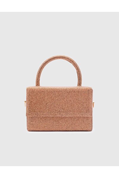 İLVİ Yayoi Kadın Portföy Çanta Bronz Renk Taşlı