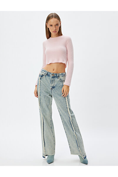 Koton Μακρυμάνικο Body Crop Boat Neck με απαλή υφή, λεπτή εφαρμογή