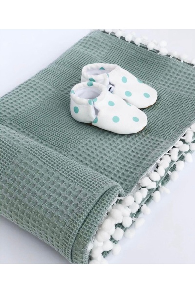 MiRKay Collection Müslin Bebek Yeşil Rengidir 90*80 Cm Bebek Pikesi