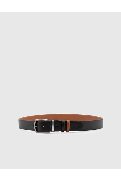 İLVİ Galloway Чоловічий ремінь Чорний Taba Справжня шкіра Floter