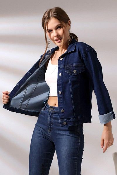 ASİLA JACHETĂ SCURTĂ DE DENIM LYCRA