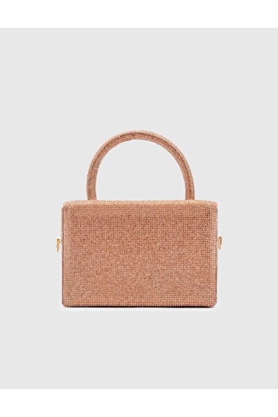 İLVİ Yayoi Kadın Portföy Çanta Bronz Renk Taşlı