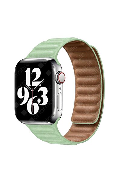 AktarMobile Apple Watch 10 46 mm uyumlu Manyetik Baklalı Model Kayış Mıknatıs...