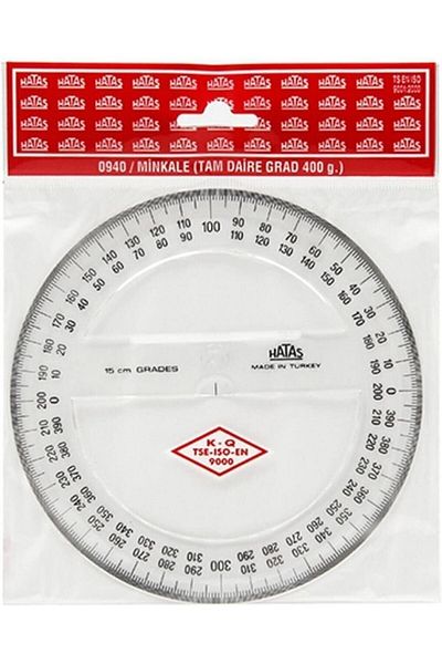 HATAS Πλαστικός μοιρογνωμόνιος Minkale Full Circle 15cm / 0920