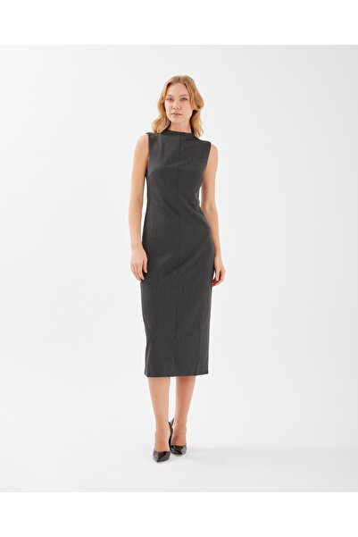 ŞEYDA ERTEM ROCHIE LUNGĂ ANTRACIT FĂRĂ MÂNECĂ STIL BIROU