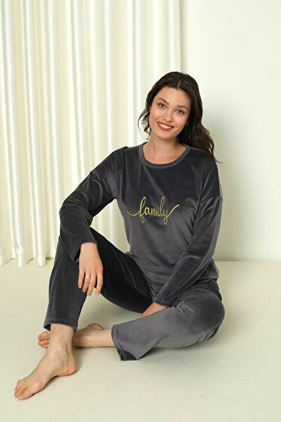 SEBOTEKS Soft Textured Velvet Women's Pajamas Set 20820