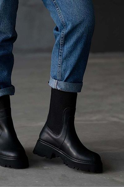 sovrana Thick Sole Rubber Detailed Boots Black