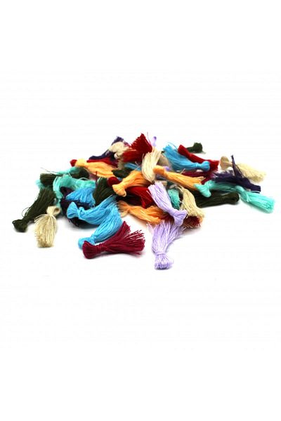 Turgut Brode Cotton Tassel Mixed Color 50 Pieces