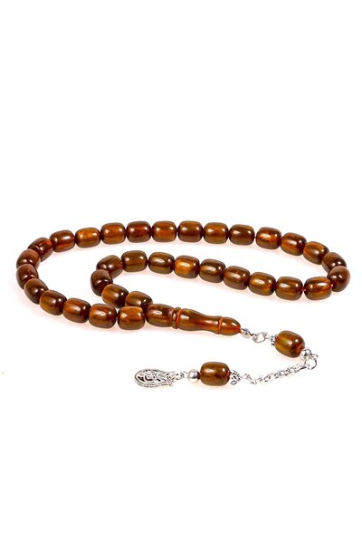 TESBİHKENTİ Mărgele de rugăciune de chihlimbar cu pulbere de culoare verde pe...