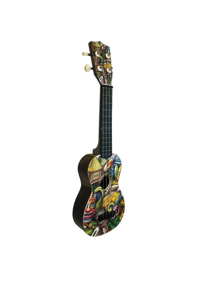 hawiian Soprano Ukulele Coconut Desenli Kapak