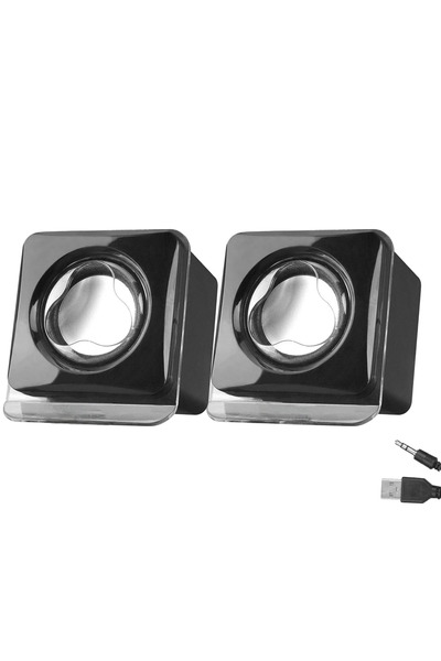 nelerbulurum Yüksek Kaliteli Kare Şık Görünümlü Pc Laptop Tv Uyumlu 1 1 Usb Mini Hoparlör (2X3 WATT)