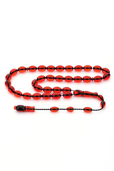 TESBİHKENTİ Mărgele de rugăciune elegante, roșii, mătăsoase, de chihlimbar