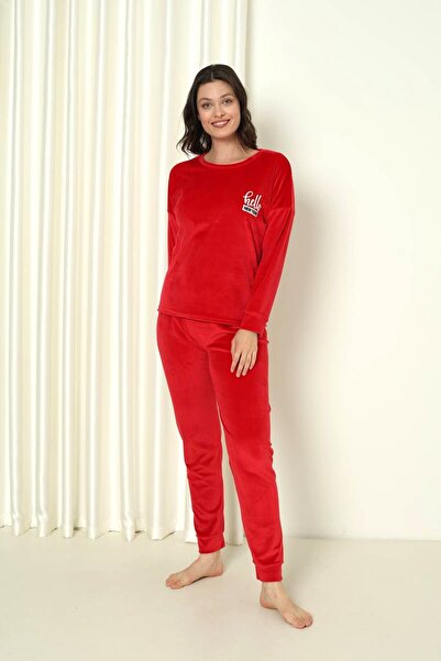 SEBOTEKS Yumuşak Dokulu Kadife Kadın Pijama Takımı 20820