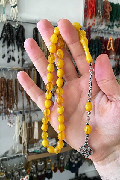 TESBİHKENTİ Frumos Shoot Moire Yellow Tasbih pentru bărbat