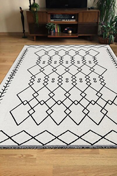 KilimistA PALERMO 6816 Siyah Kemik Çift Taraflı Yıkanabilir Dokuma Kolay Temi...