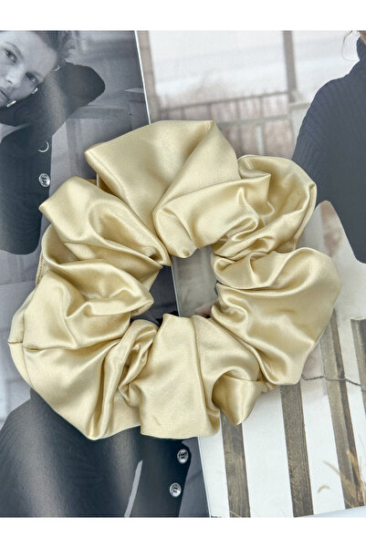 ICON SILK مشبك شعر حريري 100% مقاس جامبو (أصفر بيج)