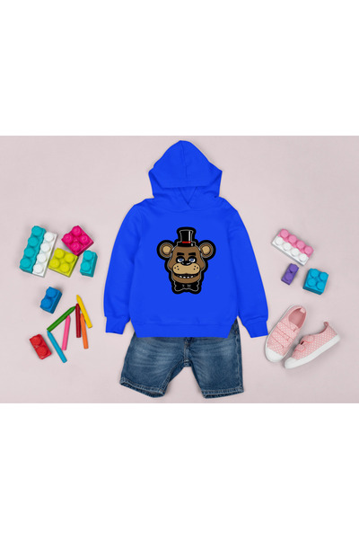 MAGORS FNAF majica sa kapuljačom bez džepova, 3-nitna dečja majica