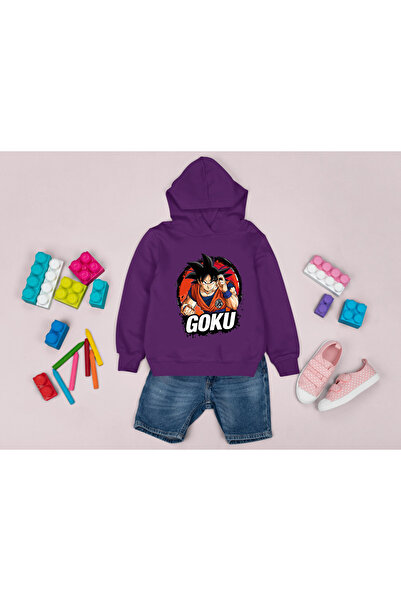 MAGORS Hanorac pentru copii ANIME GOKU, imprimat, fără buzunare, cu 3 fire