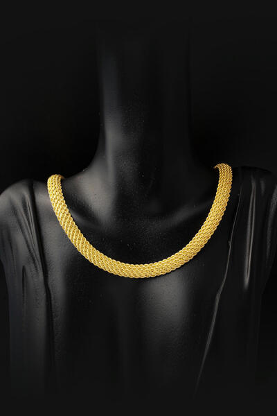 Bilezikci Hasır Örgü Zincir Altın Gerdanlık