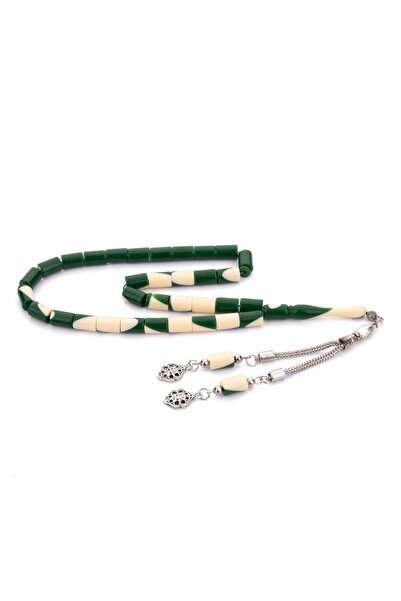 TESBİHKENTİ Mărgele de rugăciune de biliard verde - cu boabe tăiate, coconi d...