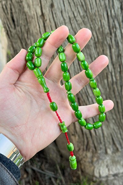 TESBİHKENTİ Mărgele de rugăciune de chihlimbar cu stoarcere verde fistic frumos