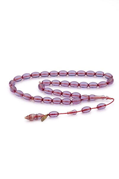 TESBİHKENTİ Mărgele de rugăciune de chihlimbar violet cu semnătură de minereu...