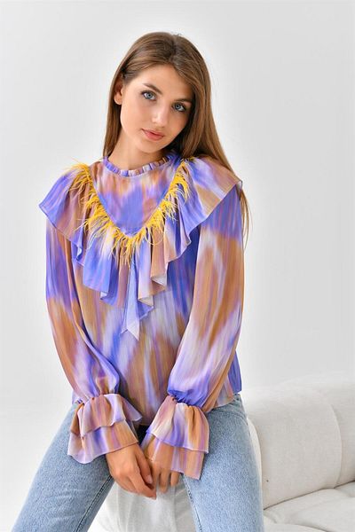 FTZ WOMEN Women's Chiffon Blouse Purple 30467