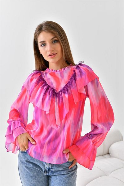 FTZ WOMEN Women's Chiffon Blouse Fuchsia 30467