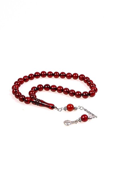 TESBİHKENTİ Mărgele de rugăciune de chihlimbar cu pulbere maro închis - Globe...