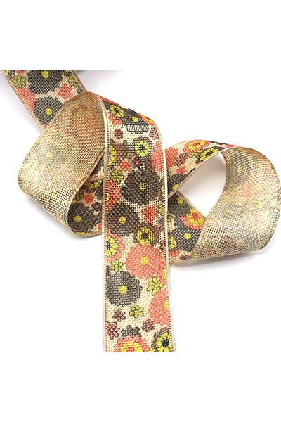 bidoluhobi 4 cm Floral Patterned Ribbon Mesh Fabric