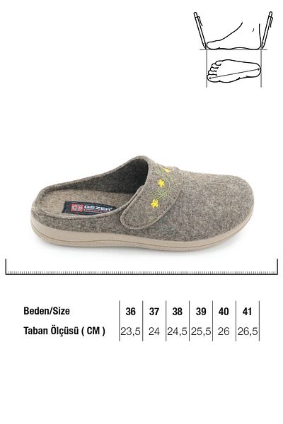 GEZER Women's Winter Embroidered Design Velcro Adjustable Comfortable Sole Home Garden Slippers