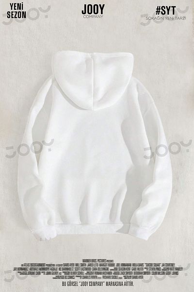Jooy Company Los Angeles White 3 Thread Hooded Sweatshirt Hoodie
