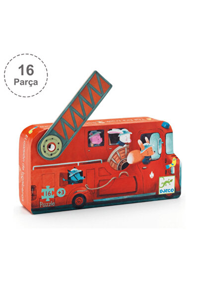 djeco Dekoratif Puzzle 16 Parça - The Fire Truck